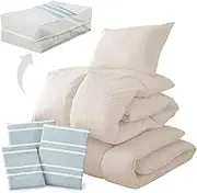 Iris Plaza 7-Piece Fluffy Duvet Set, Single, Quilted Structure, Lightweight & Volume Comforter, Firmly Sleeping, 3-Layer Mattress with Each Cover, Border Gray