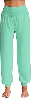 [TiaoBug] Woman Chiffon Harem Pants Elastic Waistband Yoga Pants Dance Trousers Sport Pants