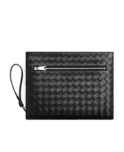 Bottega Veneta Classic Intrecciato Medium Document Case One size black