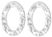 2 Sterling Silver Double Sided 20x14mm Hammered Open Oval Links *