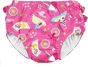 i play. Mix & Match Ruffle Snap Reusable Absorbent Swimsuit Diaper, Hot Pink Cabana, 3T (2-3yrs)