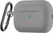 [EOCOYAR] Protective Case Cover for Airpods Pro 2nd Generation 2022, Soft Silicone Skin Cover Shock-Absorbing Protective Case with Keychain for New Apple Airpods Pro Case Gray [Front LED Visible]