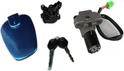YCBFGAZATK Motorcycle 2/3/4/6 Wire Ignition Switch Lock+Fuel Gas Tank Cap Cover +Storage Box Lock+Helmet Set Lock Fit for Suzuki EN125 Lock(3 Wires)