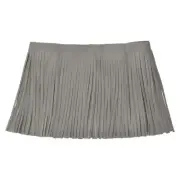 2 Yards 10 Inch Faux PU Leather Fringe Trim Tassel Fringe for Sewing, Gray