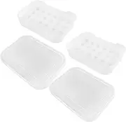 JEWEDECO Refrigerator Egg Crisper 24 Egg Capacity Stackable Rack Home Holder Deviled Tray Fridge Drawers Fresh Crate Plastic Dispenser