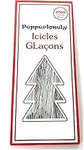 PEPPERLONELY 2000 Strands Icicles Tinsel Tree Christmas Decorations, Silver