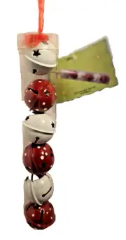 Hobby Lobby Red and White Bells for Christmas Decorating (Six Bells)