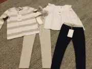 PUMPKIN PATCH bulk girls clothes legging tops Black Grey White BNWT size 3-5