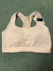 Adidas NWT Womens Plus Size 1X Powerreact Training Medium Support Bra Pink