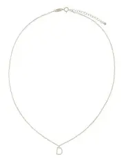 [Mocha] Elly Lou Timeless Initial D Necklace in Silver