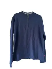 NWT $135 Mountain Khakis Blue Long Sleeve 1/4 Zip Merino Wool Sweater Large