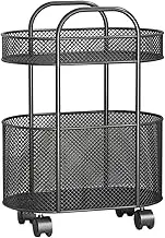 Generic 2 Tier Mobile Cart for Books, Rolling Storage Solution for Home and Library