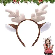 [ZALHIN] Reindeer Antlers Headband, Plush Christmas Cosplay Hairbands, Reindeer Antler Hair Hoop Headwear For Men And Women