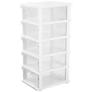 J.Burrows 5 Drawer Storage Tower on Wheels White
