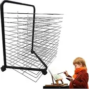 Art Drying Rack,Single Sided Studio Art Training Rack,Suitable for Home and Art School Canvas Rack(15 Shelves)