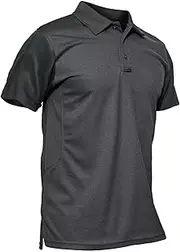 [TACVASEN] Men's Polo Shirt Quick Dry Performance Short Sleeve Tactical Shirts Pique Jersey Golf Shirt