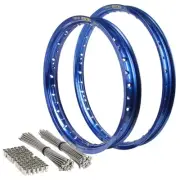 Husqvarna FX 350 2014 - 2025 21/19 OEM Front/Rear Excel Blue Rim & SS Bulldog Sp