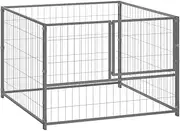 Dog Kennel Silver 100x100x70 cm Steel Outdoor Pet House Large Dog Enclosure