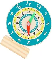 BCOATH Wood Number Clock Educational Cognitive for Clock with Safe Edges for Shape Recognition and Telling Skills Development