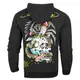 美國百分百【全新真品】Ed Hardy 潮牌 連帽 外套 夾克 黑色 刺青 Battle 鳳凰 骷髏頭 S號 F880