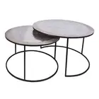 NEW French Country Scott Nesting Coffee Tables Silver Set 3pce