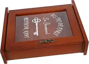 Sewroro 1pc Box Key Storage Box Hanger Shelf Bracket Key Case Holder Decor Bag Shelving Coin Bin Shelves Antique Crate Unit para Keychain Tin Lockable Storage Shelf The Pantry Brown Wooden
