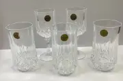 Cristal D'Arques France 24% LEAD Crystal Garanti 3 Water Glasses 2 Wine Lot of 5