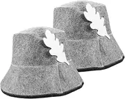 DRESSOOS 2pcs Shower Cap Fisherman's Hat Sauna Hat Breathable Felt Hats Shower Cap for Men Portable Sauna Hat Bath Hats for Sauna Bathing Sauna Hats Sauna Caps Felt Hat
