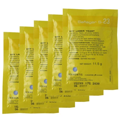 5 x Fermentis S-23 S23 Saflager Dry Beer Yeast 11.5g Home Brew Sachet