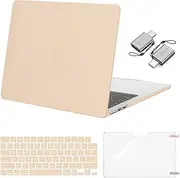 MOSISO Compatible with MacBook Air 13 inch Case 2025 2024 2023 2022 M4 A3240 M3 A3113 M2 A2681, Plastic Hard Shell&Keyboard Cover&Screen Film&Type C for MacBook Air 13.6 inch Case, Apricot