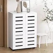Artiss Shoe Cabinet, 20 Pairs Storage Rack Cabinets Bench Box Drawers Organiser Shoes Shelf Drawer, Cupboard Hallway Home Decor Bedroom Furniture Display Wardrobe Sturdy Construction White