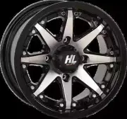 HL10 Wheel Gloss Black Machined 12x7 4/110 4+3 10mm Pioneer 700 14-22