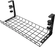OATIPHO Cable Management Tray under Desk Cord Holder Rack Clips White Cable Organizer