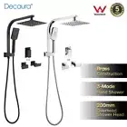 Decaura WELS 8” Rain Shower Head Set Gooseneck Shower Arm with Shower Mixer Taps