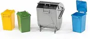 4pc Bruder Garbage Can/Dumpster Rubbish Bin Kids Mini Toy Green/Blue/Yellow Set