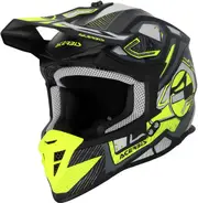 Acerbis Linear, motocross helmet , color: Matt Black/Neon-Yellow/Grey , size: M