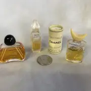 Vintage Perfume & Powder Samples: Balenciaga, Chanel, Givenchy, Sinan - 4 Pack
