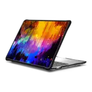 MacBook Pro 13-inch (M1 / M2 / Intel) Impact Case CASTLES IN THE MIST - Bold Jewel Tone Magical Fantasy Sci-Fi Abstract Acrylic Painting Whimsical Blue Orange Pink Black Sparkle Space Galaxy Mountains Landscape Fine Art