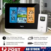 Digital Indoor Outdoor Weather Station LCD Clock Calendar Wireless Thermometer