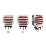 Flatline Double Face Square LED Lights - Amber/Red LED - Amber/Red Lens