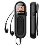 Mini Portable FM Radio Rechargeable Pocket Radio with LCD Screen Built-in DSP Chip Quick Frequency Modulation 3.5mm Jack