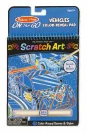 Melissa & Doug - On The Go - Scratch Art Color-Reveal Pad - Vehicles