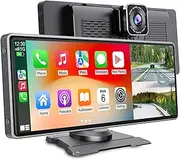 Wireless CarPlay Car Stereo for Apple,10.26 inch CarPlay and Android Auto Screen for Car,with Backup Camera,2.5K Dash Cam,Bluetooth/FM,Voice Control, GPS Navigation for All Vehicles