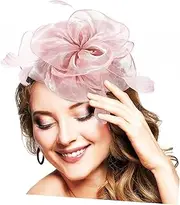 [OSOLADY] Fascinator Headband for Women Elegant Tea Party Hat Stylish Bridal Hair Accessories for Weddings and Cocktail Events