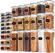 36 Pack Airtight Food Storage Containers for Kitchen Pantry Organizers and St...