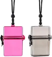 [Lorxilar] 2 Pack Cigarette Case Plastic Clear Cigarette Case for 20 King Size Waterproof Cigarette Accessories,One Size,D