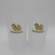 Set 2 5.5" Beer Glass SINGHA Original New Rare Vintage Logo Lion Thai Pint Gift