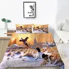Cover Double Set Dog Pheasant 3D Personalized Printed Quilt Duvet Cover with