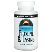 Source Naturals, Proline & L-Lysine, 550 mg, 120 Tablets