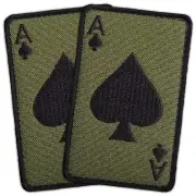 2-Piece Ace of Spades Patch Death Card, Embroidered Tactical Patches